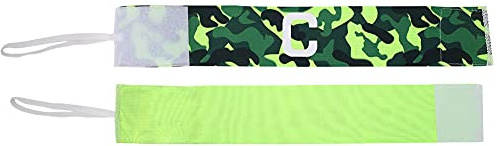 Phefop Fotbollsarmband i Nylon för Lagsport Justerbara Kaptensband med krok- och ögladesign 3 Färger 13,8 Tum (Grön)