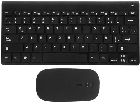 WOONEKY Wireless Keyboard and Mouse Combo for Computer Keyboard and Mouse Use and Stylish Resin Material with Reliable Wireless Connectivity Simple Design in Office or Home