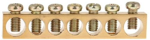 10 Stück Erdungsleisten, elektrische Verbindungsleiste für elektrische Verteilerkasten, Messing, neutrale Klemmleiste, 7 Löcher