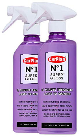 No1 Car Polish Wax - 10 min to Apply Lasts 12 months Super Gloss Shine Patented Hydrophobic Armour Sealant - 600ml x 2