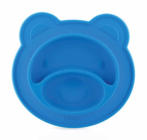 Nûby ID92958BLUE Rutschfester Esslernteller, blau