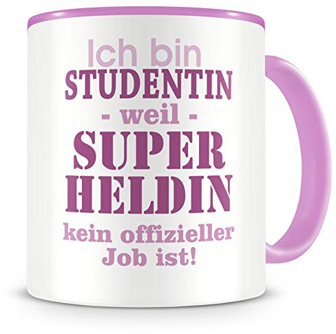Samunshi® Ich bin Studentin Tasse Beruf Geschenk Kaffeetasse Teetasse Kaffeepott Kaffeebecher Becher 300ml rosa