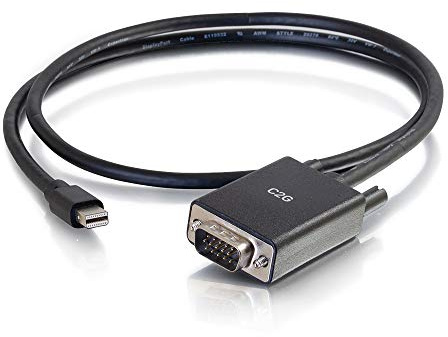 C2G Mini Display Port Adapter, Display Port to VGA, Black, 3 Feet (0.91 Meters), Cables to Go 54676