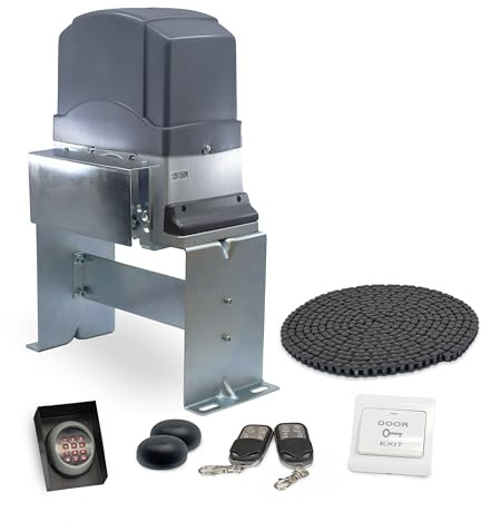 ALEKO Automatic Sliding Gate Opener w/Accessories Kit | Electric Driveway Gate Opener | Chain Operated Remote Control AC Motor| Security Gate Opener AC2700 |(AC2700ACC)