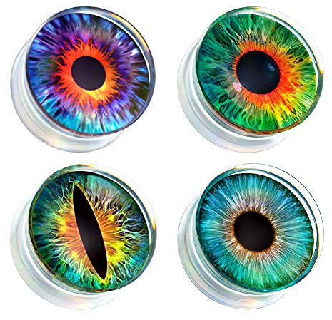 TBOSE 8PCS Acryl-Ohrstöpsel im Augenstil Stecker und Tunnel für die Ohren Messgeräte für die Ohren Piercing Expander Stretchers Geschenk 8mm-30mm