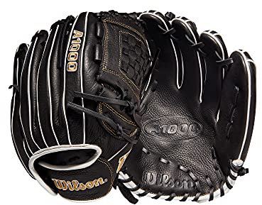 WILSON Damen A1000 Fastpitch P12 Softball-Handschuh, Schwarz/Metallic Gold, 12