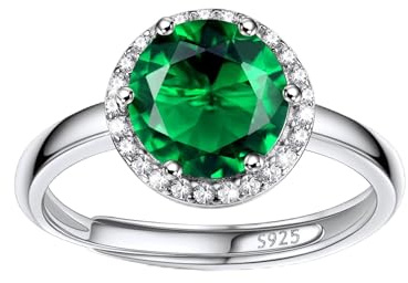 Bestyle Frauen Mondstein Ring Verstellbarer Kristall Ring Silber 925 für Damen Mädchen