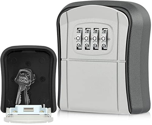 Diyife Schlüsseltresor mit 4-stelligem Zahlencode, [Wasserdichte ] Hochleistungs Kombinationsschlüssel Safe Speicher Verschluss Kasten für Haus, Garagen, Schule Ersatz Haus Schlüssel (Wandmontage)