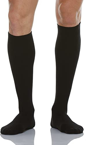 Relaxsan 930 (Nero, Tg. 43-45) Gambaletti Compressione Graduata 22-27 mmHg per Uomo Donna, Calze Elastiche in Cotone e Argento