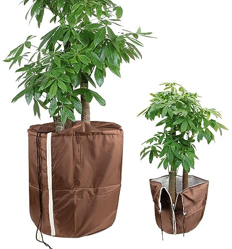 NAVESO Topfschutz Pflanzen Winter 45 cm*55 cm, Thermo Topfschutz Pflanzen, Ainterschutz für Kübelpflanzen, Pflanzen Winterschutz Draußen, Aluminiumfolie Wärmedämmende für Pflanzenschutz Winter