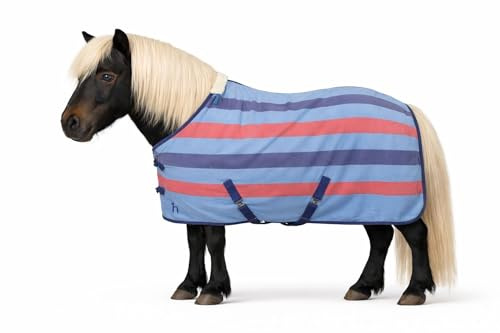 netproshop Pferdedecke Fleece Abschwitzdecke Rising Star gestreift Gr. 75-125, Groesse:125, Farbe:blau-rot