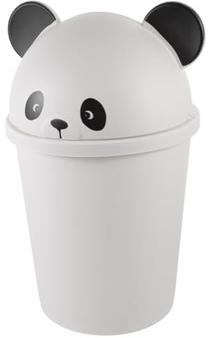 Zerodeko Kunststoff Mülleimer mit Deckel 12l, Niedliches Panda Design