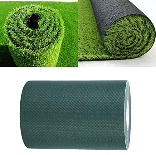 Eujgoov Ruban de Gazon Artificiel, Ruban de Gazon Synthétique, Ruban Adhésif pour Gazon Synthétique, Tapis de Couture, Pelouse, 150 Mm, 10 M, pour Joindre, Fixer Un Tapis Vert (Green)