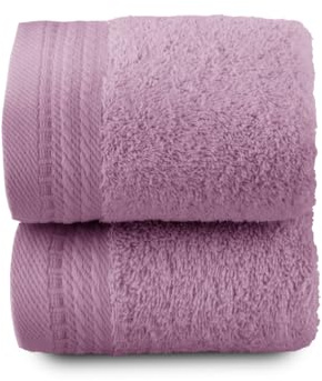 RIZO Top Towel - Set of 2 Bidet Towels - Bath Towels - Small Towels - 100% Combed Cotton - 600 g/m2 - Measure 30 x 50 cm - Lilac