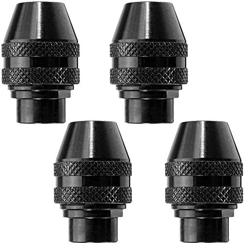 Biwwubik Portabrocas multifunción universal de 4 piezas, sin llave, para herramientas de lijado eléctrico, 0,4-3,2 mm