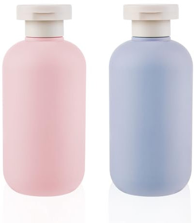 WLLHYF Lot de 2 flacons compressibles rechargeables Bouteilles vides avec bouchon à rabat à disque Accessoires pour shampoing Crèmes Lotion Après-shampoing (200 ml)