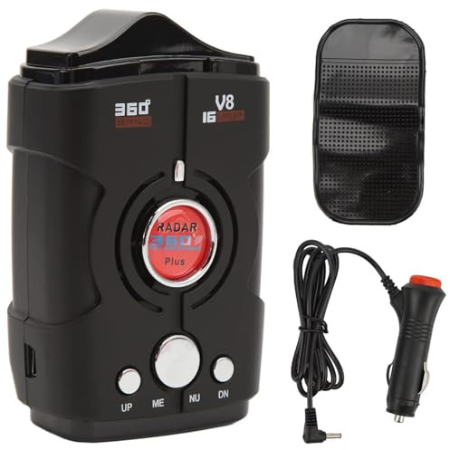 oiakus Détecteur De Radar pour Voitures, Nouveau Détecteur De Radar De Vitesse De Voiture À 360 °, Portée Extrême, Détecteur Laser/Radar, Alertes Vocales, Alertes De Lumière Rouge Et De Radar