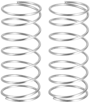 QUARKZMAN 2 st tryckfjädrar, tråddiameter 1 mm x OD 16 mm x längd 50 mm fjäder förlängning rostfritt stål 304 fjädrar tryck kulspetspenna för hushållsreparationer, silver