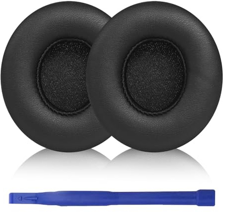 Aiivioll Replacement Earpads for Beats Solo 4 Protein Leather Ear Cushion Covers for Solo 4 Wireless On-Ear Headphones, Soft Protein Leather Ear Pads, Sound Insulation, Memory Foam (Black)