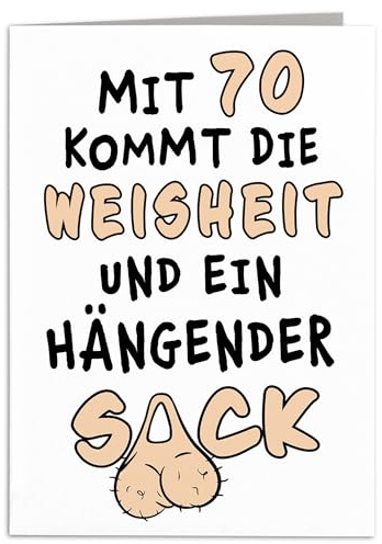 Geburtstagskarte Mann gemein lustige Karte 70. Geburtstag Freund Grußkarte Männer Klappkarte Geschenkkarte Faltkarte mit Umschlag 10,5 x 14,8 cm