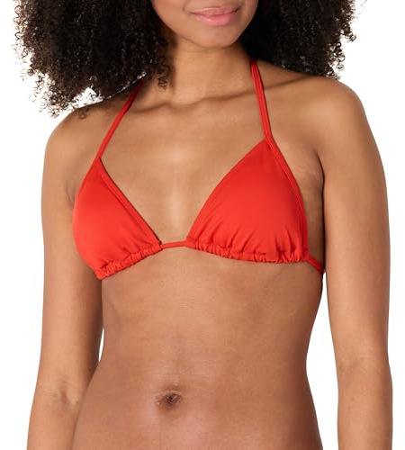 Amazon Essentials Reggiseno Bikini a Triangolo Donna, Rosso Papavero Brillante, 48