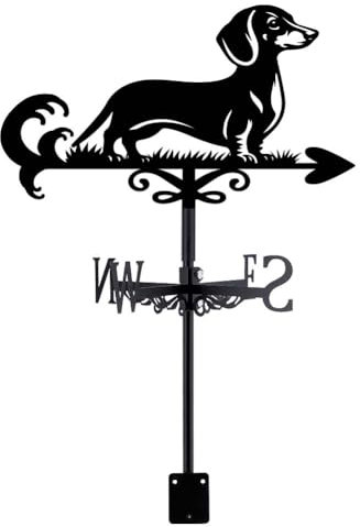 SUPERDANT Banderuola Segnavento per Cani Banderuola da Metallo Bassotti Segnavento da Tetto per Animali Da Giardino Direzione Del Vento per Cani Cortile Da Fattoria All'Aperto