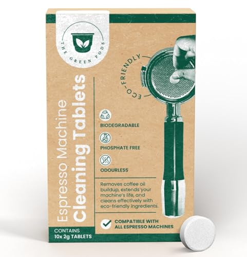 The Green Pods Espresso Machine Cleaning Tablets, 10 Pack, Compatible With Breville, Delonghi, and all Commercial Espresso Machines