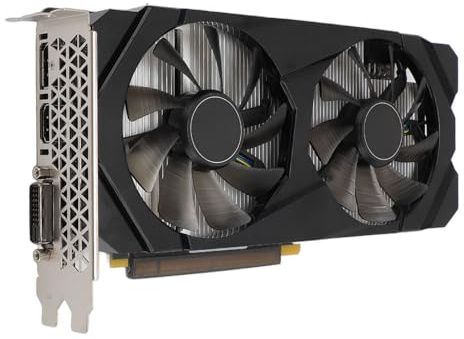 GTX 1660 6GB Graphics Card, GDDR6 192bit 1785/14000MHz Computer Graphics Card with Two Fans, PCI Express 3.0 Gaming Graphics Card, HDMI DVI D DP Desktop