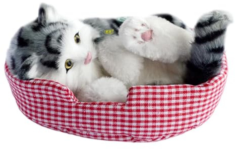 KESOTO Peluche Interactive de Chat pour Enfants avec Sons Réalistes, Chat Gris