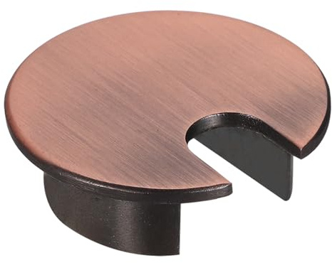 sourcing map Desk Grommet 1.4 Inch, Zinc Alloy Round Desk Hole Cover Wire Cable Cord Organizer for Home Office Computer Table Cables, 35mm, Copper