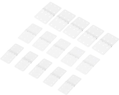 sourcing map Charnières RC 2,5 cm x 1,3 cm, 2,8 cm x 1,5 cm, 3,6 cm x 0,8 cm, modèle réglable, modèle d'avion télécommandé, ailes d'avion pièces carrées en plastique à feuilles mobiles, 15 pièces