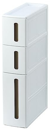 MYXJX cassetti di stoccaggio, Cassetti portaoggetti impilabili Stretti - Mobiletto Organizer Multiuso Indipendente for Cucina, Bagno e Frigorifero - Design Durevole e salvaspazio(3F)