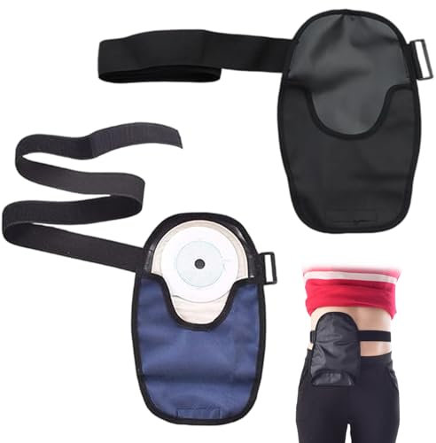 Ssguopte Lot de 2 Housses pour Sacs de stomie – Ceinture Ajustable en Tissu Oxford imperméable pour colostomie et iléostomie