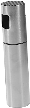 Didiseaon Botella Dispensadora de Aceite Capacidad 100ml 304 de Acero Inoxidable Sistema de Presión Color Plata, Adecuado para Asar y Hornear sin Fugas