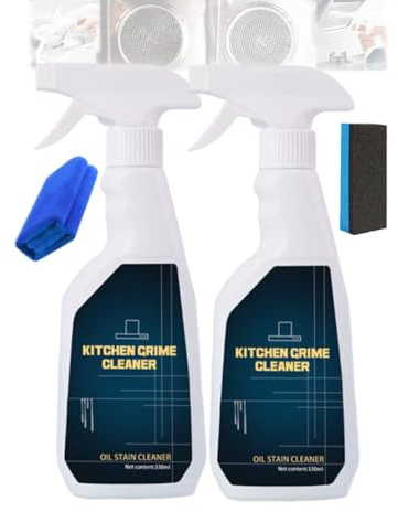 Limpiador de campanas extractoras para manchas de aceite, potente limpiador desengrasante en espuma multiusos para cocina (2PCS)