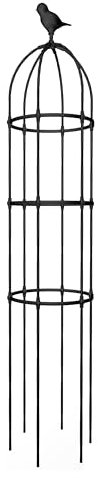Enrejado de plástico resistente para jardín, marco de soporte para plantas trepadoras, flores en maceta, rosas, clemátides, soporte para trepar plantas, color negro