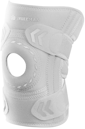 Kniebandage für Männer Damen, Verstellbare Knieorthesen mit offener Patella, Kniestütze Knie Schmerzbandage für Arthrose, Meniskus, Schleimbeutelentzündung, Sport, Laufen (Grau, Einheitsgröße)