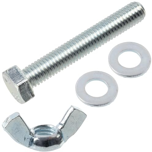 AERZETIX - Kit ensemble de 20 écrous papillons à oreilles M8 + 40 rondelles plates + 20 boulons M8x50 mm à tête hexagonale | en acier