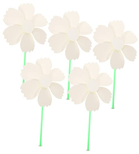 Toyvian 5pcs Blank Paper Pinwheels Diy Painting Kit for Kids Unpainted Six-leaf Wave Shaped Pinwheels for Graffiti and Outdoor Party Favors Preschool Art Craft Supplies