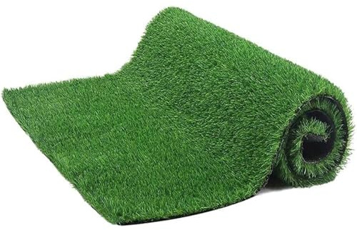 LSSHQ Rolle Kunstrasen Teppich für Terrasse oder Garten 25 mm Höhe Rasenteppich mit Drainage Noppen, für Terrasse Balkon Außen Innen Grüner Rasenteppich(3x5ft)