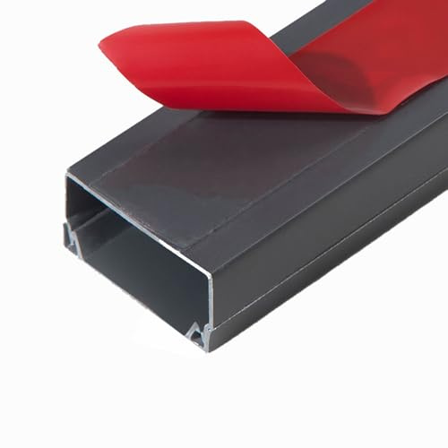 WEKONUMEX Canalización de Cables autoadhesiva, Paquete de 2 Canales for Cables de Suelo de 1 m, Multicolor, Varios tamaños(Grey,20 * 10mm)