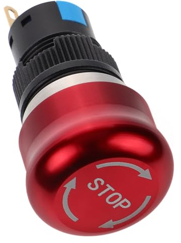 CONGARTENO Pulsante Di Arresto Rapido 16mm in Metallo Cappuccio a Fungo Sostitutivo