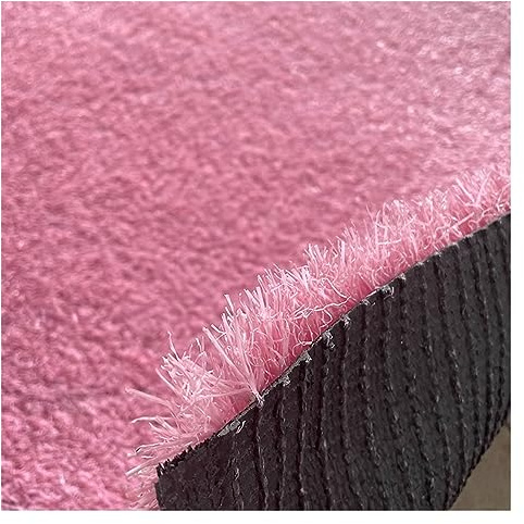 Alfombra de césped artificial para jardín y césped, césped transpirable con agujeros de drenaje, rollo de césped sintético suave para decoración de patio y terraza, color rosa, 39.3 x 236 pulgadas
