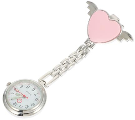 Yardwe Leuchtende aus Legierung Taschenuhr für Krankenschwestern mit Herzmotiv Medizinische Uhr Leicht Tragbar für Krankenhausalltag