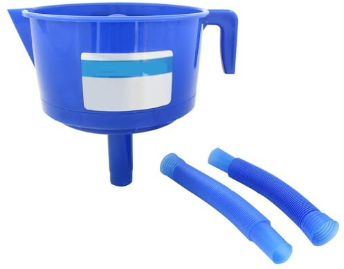 Imbuto separatore olio-acqua con tubo di prolunga - 1 pezzo Filtro carburante blu for benzina e cherosene 22x25,5 cm Riempimento olio