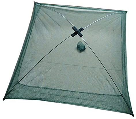 CAKEEYUM Piège à appâts de pêche piège à vairon Pliable crevettes Filet moulé pour crevettes Homard Vert 23, 6x23, 6 Pouces..Poisson, Filet vairon, Crabe, écrevisse, éperlan, Accessoires de pêche