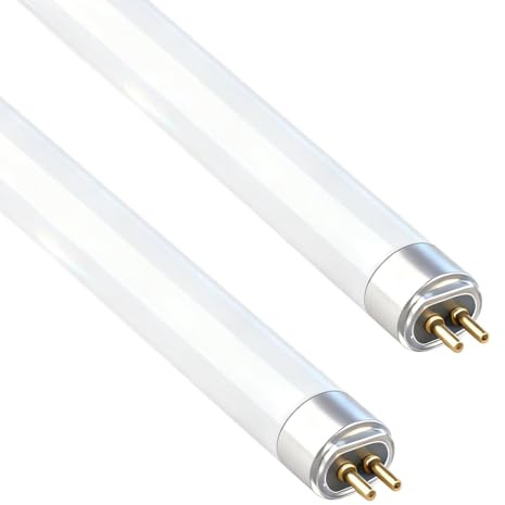 Vryth 2 Pack T5 8W Fluorescent Tube Lamps 288mm, 2700K Warm White | CFL Bulbs, G5 2 Pin Base High Efficiency Lamps for Strip Lights, Energy Saving Consumption Tubes Light, Suitable for Kitchen