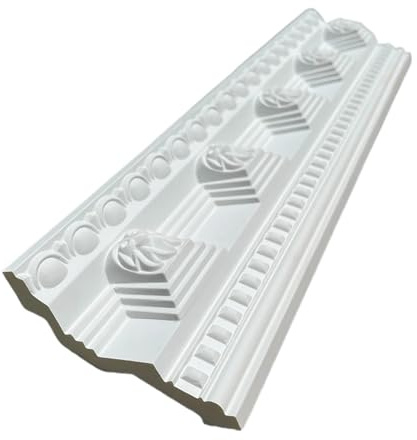12 piezas de molduras techo PU con líneas esquina decorativas talladas, Material yeso for decoración arquitectónica