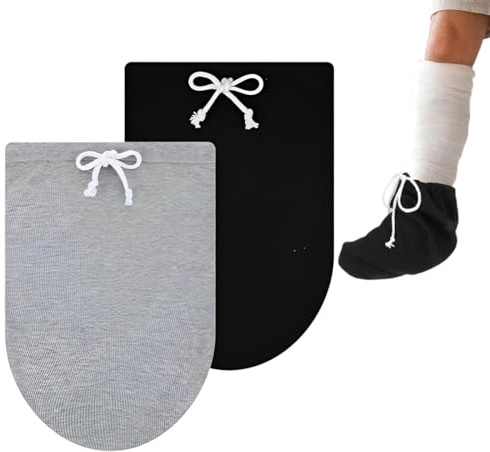 FUHAMJ Protectores de Escayola, 2 Protectores de Yeso con Cordón Ajustable para Confort Total, Membrana Impermeable y Transpirable para Protección Segura en Piernas, Brazos y Tobillos
