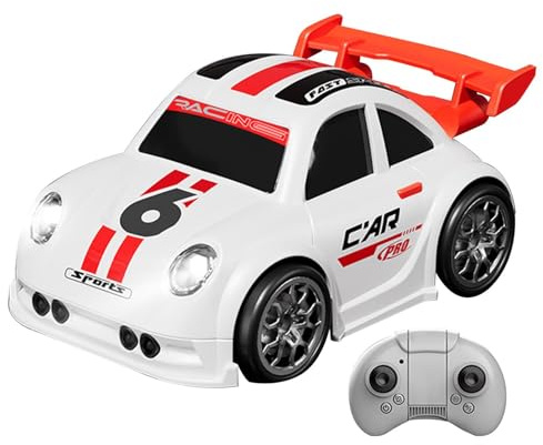 Mini Coche RC Derrape Dibujo Animado Con Luces Recargable | Coche RC Drift Carreras Interior Para Niños Y Niñas, Salón, Jardín, Parque Y Reuniones